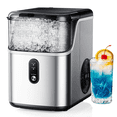 thumbnail image 1 of Simzlife Nugget Ice Maker Countertop, Portable Ice Maker Machine with Self-Cleaning Function, 35lbs/Day, Soft Chewable Pellet Ice, Silver, 1 of 8