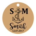 thumbnail image 1 of 100 Pcs Initiale Personnalisée avec Ancre Cadeau de Faveur de Mariage Papier Tags Fait sur Mesure Rond Hang Tags, 1 of 1