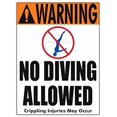 thumbnail image 2 of No Diving Allowed Warning Sign (4 Inch Lettering) - 18 x 24 Inches - Plastic, 2 of 4