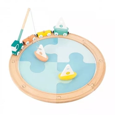 Janod - Bolid - Circuit de Bateau à Voile - avec Pistes et Camion et Wagons Magnétiques - 20 Pièces - Jouet Créatif et Imaginatif - Jeu de Construction - Pour Tout-Petits - Dès 2 Ans + - J04629