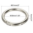 thumbnail image 2 of Unique Bargains 51x39x6mm Round Zinc Alloy Spring Gate O Ring Snap Clip Buckle, Silver Tone 10 Pack, 2 of 5