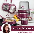 thumbnail image 4 of Rachael Ray Create Delicious 13 Piece Nonstick Cookware Pots and Pans Set, Burgundy Shimmer, 4 of 9