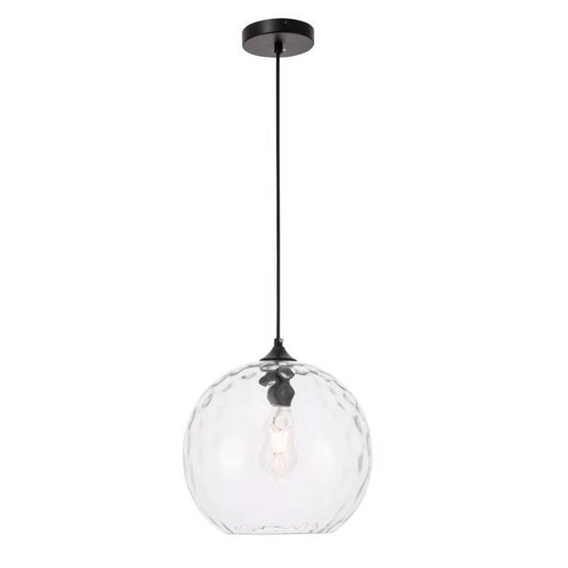 Living District LD2283 Gibson 1 Light Black & Clear Glass Pendant