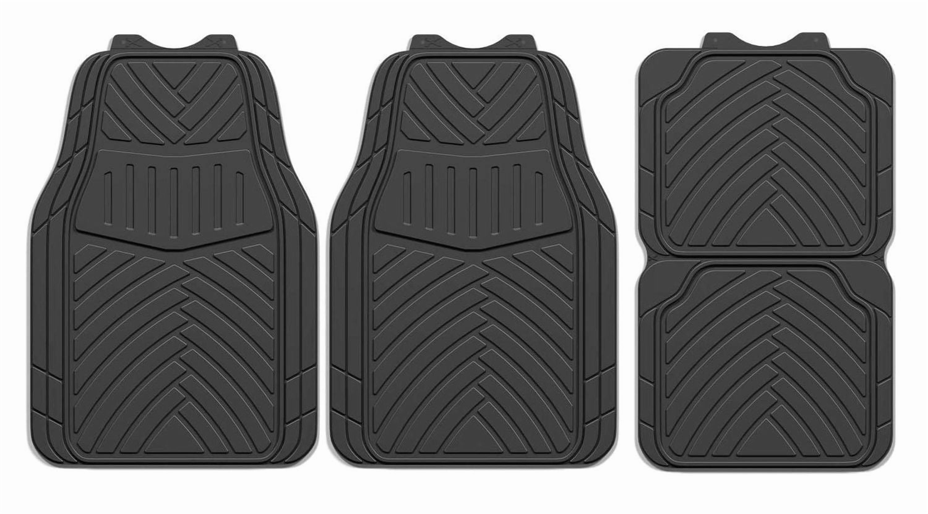 AUTO DRIVE 4-PIECE All Season Car Floor Mats Black
