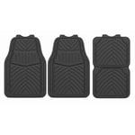 AUTO DRIVE 4-PIECE Toutes les saisons Tapis de plancher de voiture noir
