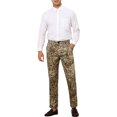 thumbnail image 2 of INSPIRE CHIC Printed Pants for Men's Straight Fit Leopard Printed Trousers 34 Khaki, 2 of 5