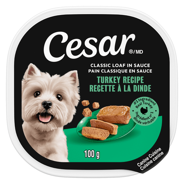 Cesar Classic Loaf in Sauce Turkey Recipe Soft Wet Dog Food
