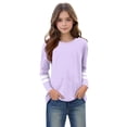 thumbnail image 4 of RXIRUCGD 2025 Vêtements d'Été pour Enfants T-shirt à Rayures Mode Mignon Col Rond Manches Longues, 4 of 6