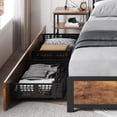 thumbnail image 3 of Ourlova King Bed Frame with Integrated Storage Headboard Charging Station and Drawers Noise Free Sturdy Platform No Box Spring Needed, 3 of 8