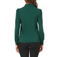 thumbnail image 3 of INSPIRE CHIC Chemise Élégante à Manches Longues Col en V pour Femmes P Vert, 3 of 7