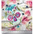 thumbnail image 1 of Soimoi Poly Georgette Fabric Skull,Rose & Anemone Flower Printed Craft Fabric by The Yard 42 Inch Wide, 1 of 3