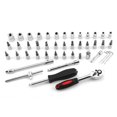 thumbnail image 2 of 46pcs Spanner Socket Ratchet Wrench Set 1/4" Drive Car Repair Tool Kit Red, 2 of 5