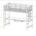 thumbnail image 5 of Pemberly Row Lit Mezzanine Complet Moderne en Métal Acier avec Poste de Travail, Blanc Tendance, 5 of 5