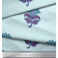 thumbnail image 2 of Soimoi Rayon Fabric Leaves & Floral Block Decor Fabric Printed Yard 56 Inch Wide, 2 of 3