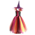 thumbnail image 1 of HNMKIU Robe Tutu d'Halloween Sans Manches pour Filles, Tenue de Fête Performance avec Chapeau Assorti, Rose Vif, 6-7 Ans, 1 of 4