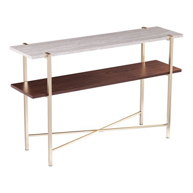 SEI Furniture Ardmillan Faux Marble Console Table with Storage
