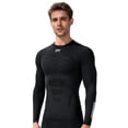 thumbnail image 2 of Mceream Chandail Thermique à Col Rond pour Homme Doublé en Molleton Ski Cyclisme Chasse Couche de Base de Compression, Chaud, Séchage Rapide Noir TG, 2 of 5
