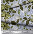 thumbnail image 3 of Soimoi BluePolyester Georgette Fabric Artistic Leaves Fabric Prints By Yard 52 Inch Wide, 3 of 5