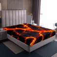 thumbnail image 4 of Ensemble de Draps en Marbre Feu Rouge, Art Abstrait Moderne, Ensemble de Draps Format Simple, Texture Marbrée, Draps Doux en Microfibre, Ensemble de Lit pour Enfants Garçons Filles, 4 of 7