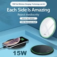 thumbnail image 2 of Wireless Charger, 15W Max Fast Wireless Charging Pad - Ultra Slim, User-Friendly Design - Compatible with All Qi-enabled Android and IOS phones - Black, 2 of 9