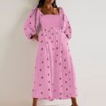 thumbnail image 1 of EGNMCR Robes d'Été Femmes Tendance 2024 Femmes Décontractées et Confortables Haut-Parleur Manches 3/4 Robe Imprimée Grande, 1 of 6