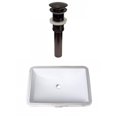 thumbnail image 1 of American Imaginations 20.75-in. W CUPC Rectangle Bathroom Undermount Sink Set In White - Oil Rubbed Bronze Hardware - Overflow Drain Incl. AI-31787, 1 of 7