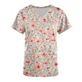 thumbnail image 4 of Pisexur Womens Scrub Tops Boasting Colorful Floral Prints Along With Short Sleeve Scrub Tops Suitable for Nursing Uniforms With Convenient Pockets, 4 of 4