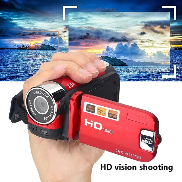 Portable 1080P High Definition Digital Camera DV Camera 16MP 2.7 Inch LCD Screen 16X Digital Built In Battery