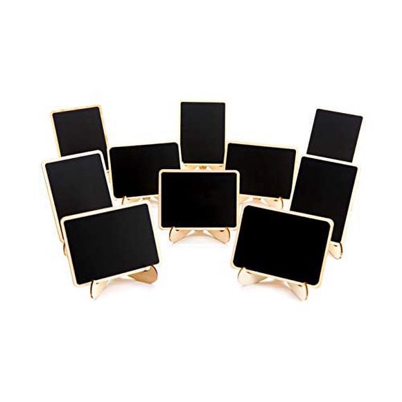 Lot de 10 Mini Panneaux avec Chevalet, Petits Panneaux Rectangulaires en Bois pour Mariages, Fêtes d'Anniversaire, Panneaux de Messages et Décoration d'Événement