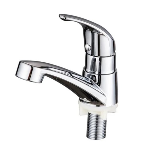 Single Cold Water Faucet Silver Bathroom Taps Single Handle Deck Mounted Basin Tap