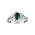 thumbnail image 1 of RYLOS Rings for Women Sterling Silver Ring Classic Style Birthstone Ring 6X4MM Gemstone &  Diamonds Green Sapphire Jewelry for Women Size 8, 1 of 7