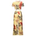 thumbnail image 4 of Cameland Mode Femmes Été Imprimé Floral Décontracté T-Shirt à Manches Courtes + Ensemble Pantalon, 4 of 8