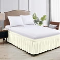 thumbnail image 2 of Wrap Around Bed Skirt 21" inch Drop Easy Care Microfiber Made Bedskirts (Queen-Ivory), 2 of 6