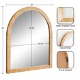thumbnail image 2 of Kate and Laurel Rahfy Boho Arch Rattan Wall Mirror, 28 x 32, Natural Wood, Decorative Wooden Mirror with Authentic Rattan Frame for Bathroom Vanity Mirror, 2 of 9