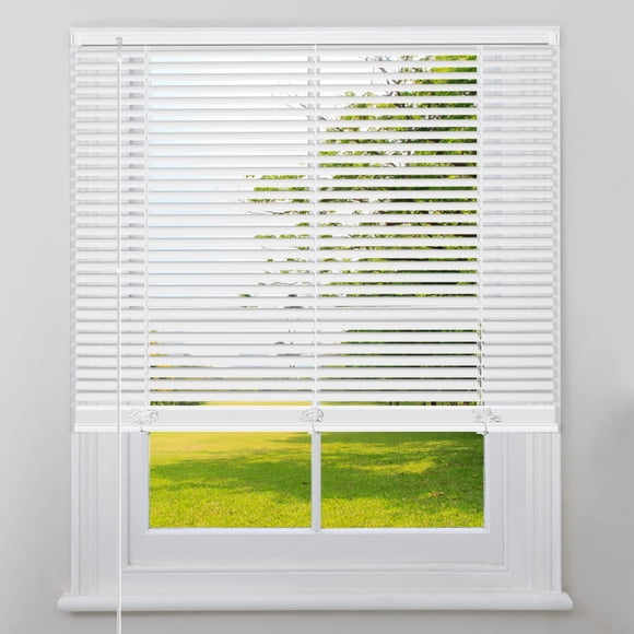 LUCKUP Cordless Mini Blinds Horizontal Venetian Blinds Vinyl Window Shades Light Filtering Privacy Room Darkening Blinds for Bedroom, Kitchen, Office, 22" W X 64" H, White