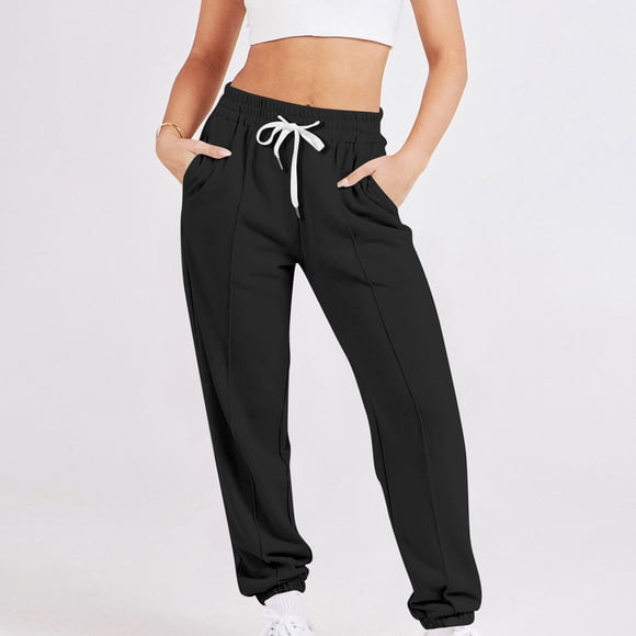 LOVZFMLL Women's Pants, Athletic Trousers Jogging Sweatpants Jogger Pants Black, L