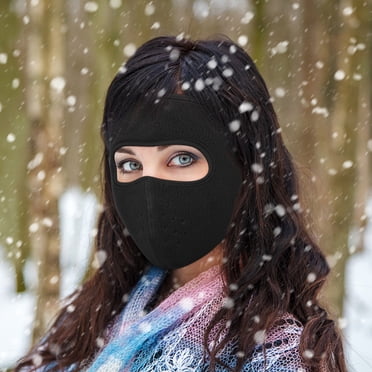 Vaidha Masque Facial d'Hiver pour Hommes et Femmes / Couvre-Visage Intégral Doublé en Molleton avec Protection du Cou et des Oreilles / Cagoule Coupe-Vent pour Temps Froid pour le Ski et les Activités de Plein Air