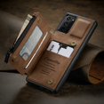 thumbnail image 1 of CaseMe Back case Card Slot Retro Matte Synthetic Leather Wallet Zipper Stand Cover for Samsung Galaxy S21 Ultra (Coffe), 1 of 10