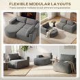 thumbnail image 4 of HOMCOM Modular Sectional Sofa with Chaise L Shaped Cloud Couch Dark Grey, 4 of 10