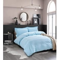 thumbnail image 4 of Mocassi 3-Piece Duvet Cover Set, 1800 Thread Count, Button Closure, Solid Color - Cooling, Breathable Material- Wrinkle, Fade, Stain Resistant, Full/Queen, Aqua Blue, 4 of 5