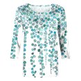 thumbnail image 4 of HKEJIAOI Blouse pour Femmes 3/4 Manches Imprimé Floral Col Rond XL Été Hauts, 4 of 5