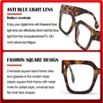 thumbnail image 4 of Glasses Fashion Oversized Blue Light Blocking Eyewear for Computer Screens with Big Square Frames for Work and Everyday Use, 4 of 6