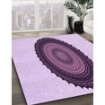 thumbnail image 3 of Ahgly Company Machine Washable Indoor Square Transitional Orchid Purple Area Rugs, 4' Square, 3 of 7