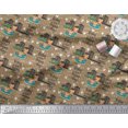 thumbnail image 3 of Soimoi Silk Fabric Swimming Pool,Cartoon & Buildings Architectural Printed Craft Fabric by the Yard 42 Inch Wide, 3 of 3