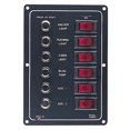thumbnail image 1 of Sea Dog Switch Panel 422800-1 Rocker Switch Panel; Black; Anodized Aluminum; 4-1/2 Inch Width x 6-1/2 Inch Height; With 20 Preprinted Decals, 1 of 2