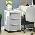 thumbnail image 2 of HOMCOM Vertical Filing Cabinet with Lock, 3 Drawer File Cabinet, Grey, 2 of 10