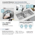 thumbnail image 3 of Azuni Dual Mount 32" Stainless Steel Double Bowl Kitchen Sink with 5 Accessories C233, 3 of 11