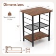 thumbnail image 3 of Gymax Table d'Appoint à 3 Niveaux avec Tablette en Maille Ajustable, Table de Chevet Étroite, 3 of 10