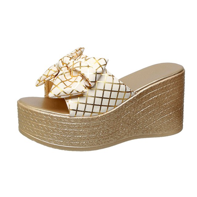CHGBMOK Womens Sandals Summer New Solid Color Retro Thick Bottom Open Toe Beach Slippers,Sizes 36-43