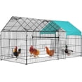 thumbnail image 1 of BestPet Large Chicken Coop Run Enclosure, 87" x 41" Outdoor Metal Pet Playpen with Waterproof Cover for Backyard Farm Use, Metal, Black, 1 of 7